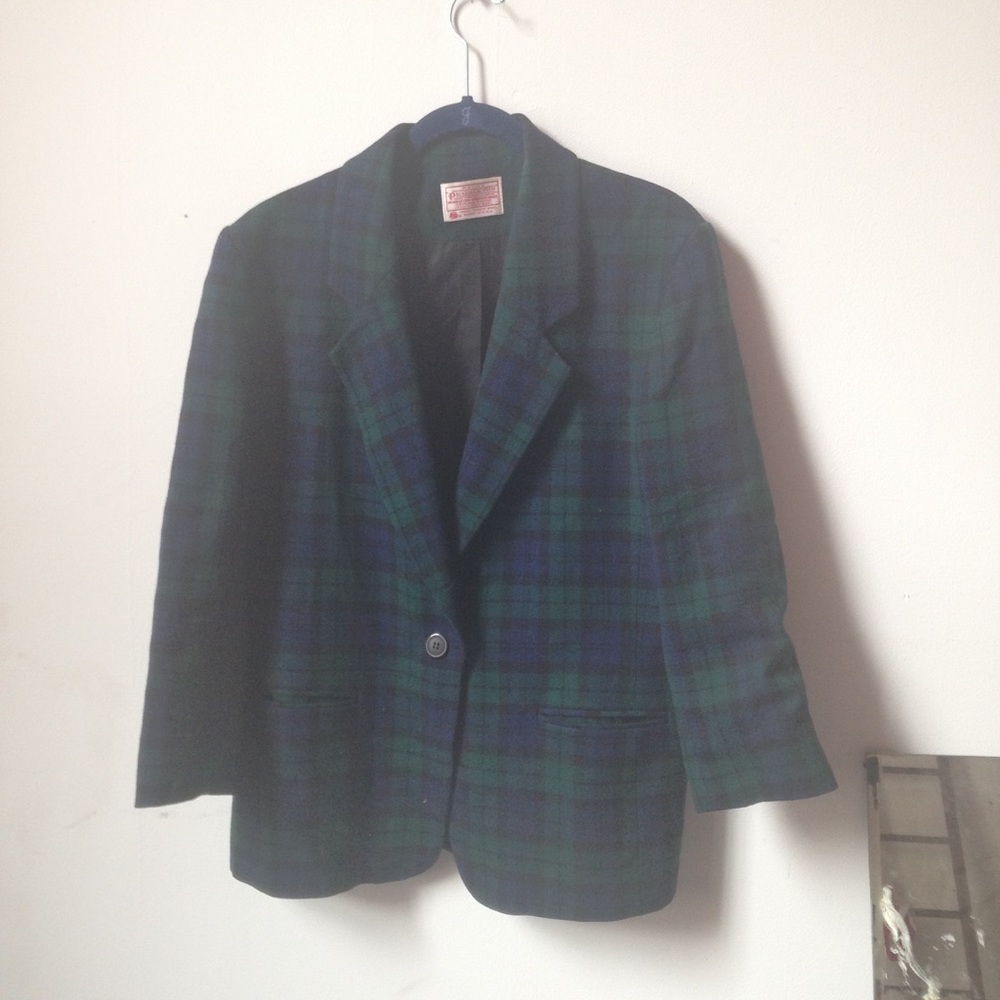 vintage Pendleton plaid wool blazer S